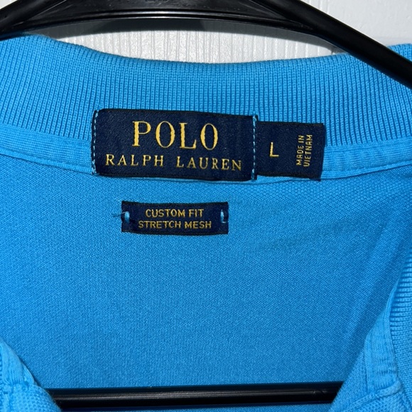Polo Ralph Lauren Classic Fit Cotton Mesh Polo Shirt French Turquoise Large - Picture 3 of 3